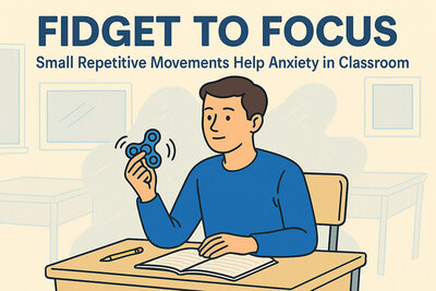 Students using fidget tools and repetitive movements to manage anxiety and improve focus in classroom settings