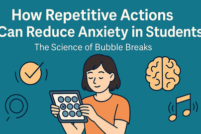 Students using repetitive actions like bubble popping and doodling to reduce anxiety